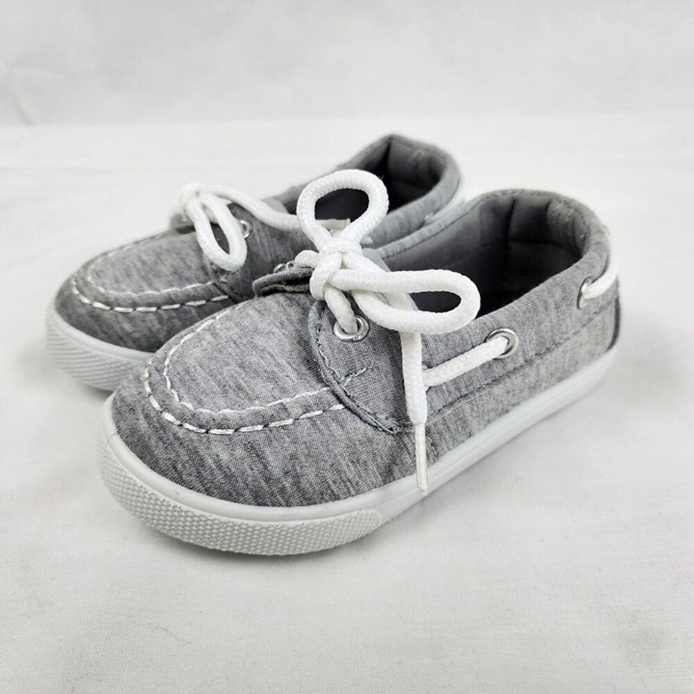 TWISTED Toddler Boys Gray Docksides Boat Shoes Size 8 Casual Slip On Loafers